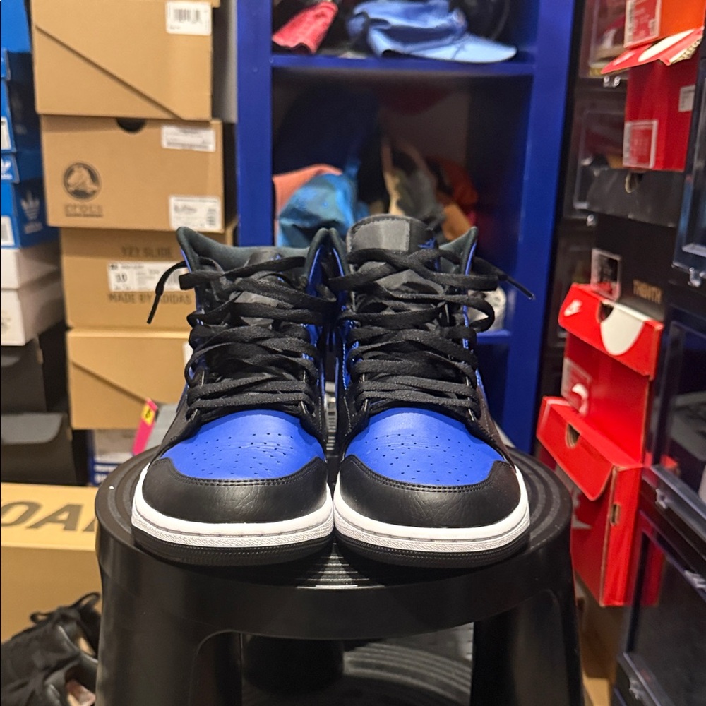 Jordan Black and Blue High-Top Sneakers
